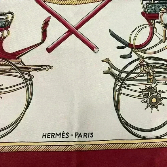 Hermes Les Voitures A Transformation Silk Scarf Vintage La Perriere Equestrian - Picture 6 of 16